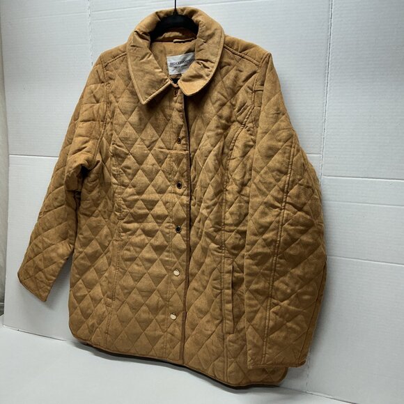 LARGE  Barn Jacket Faux Suede Quilted W/Lining-TOFFEE Isaac Mizrahi Live!❤️OFFER - Picture 5 of 13